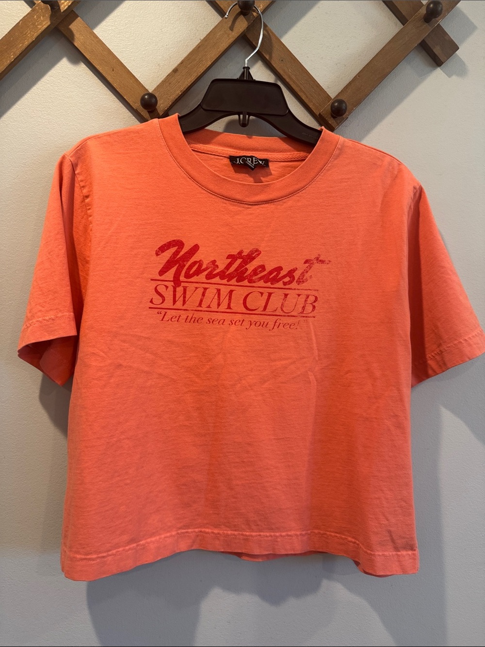J. Crew Coral Graphic 'Northeast Swim Club' Tee